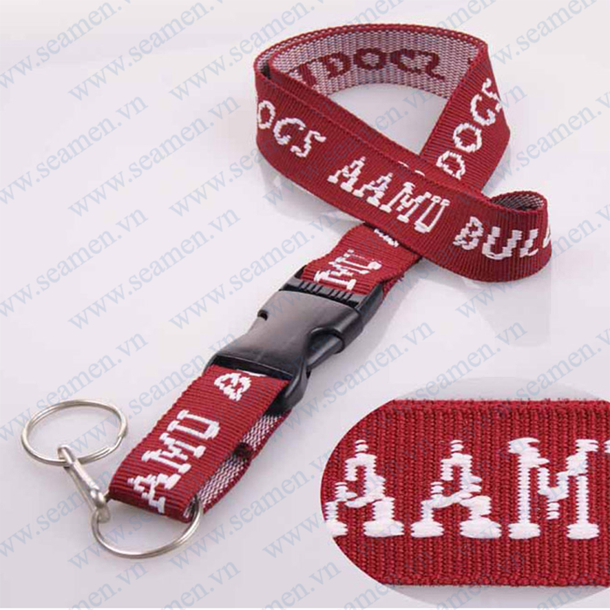 Dây đeo thẻ dệt logo 002