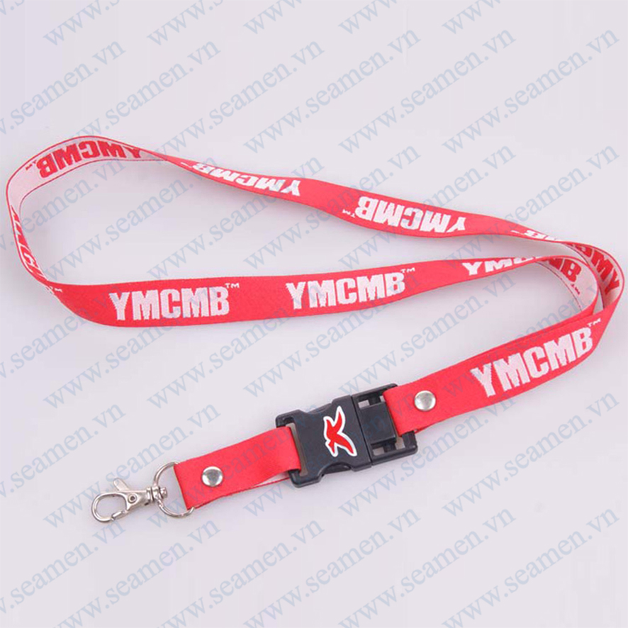 Dây đeo thẻ dệt logo 004