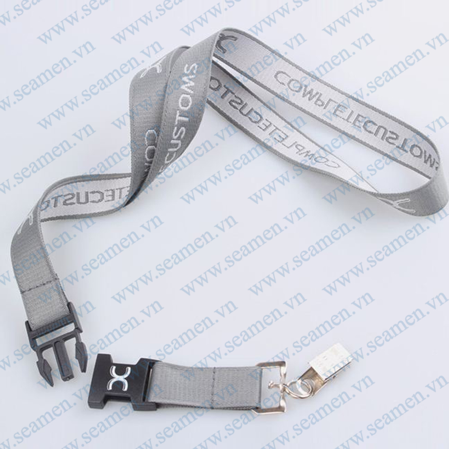 Dây đeo thẻ dệt logo 008
