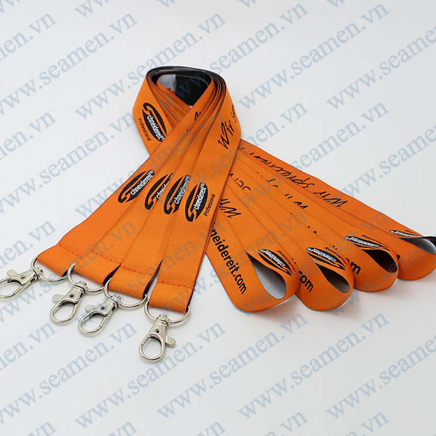 Dây đeo thẻ dệt logo 11