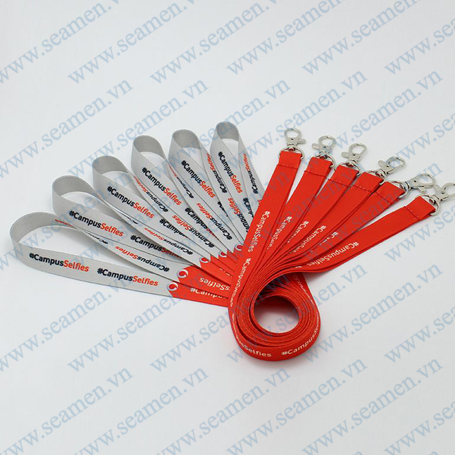 Dây đeo thẻ nhân viên in chuyển nhiệt 014